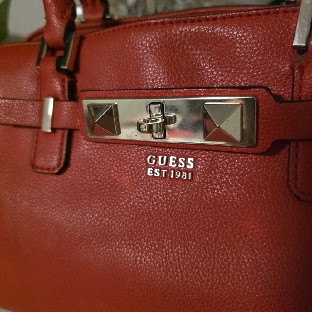 GUESS Red Leather Handbag - Picture 4 of 6